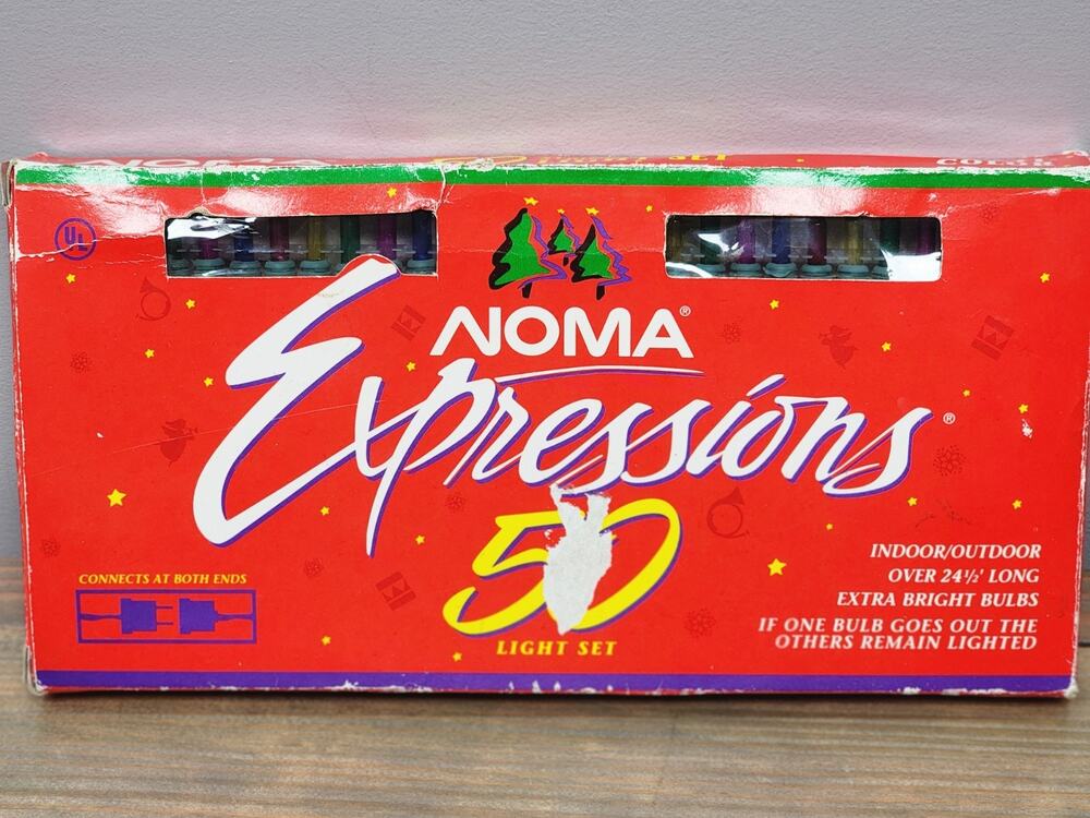 VTG NOMA EXPRESSIONS "NEW" 50 COLORED CHRISTMAS LIGHT SET
